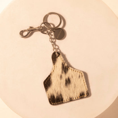 Myra Pinto Tag Key Fob for Women in black with hair-on detail for everyday western carry Myra USA