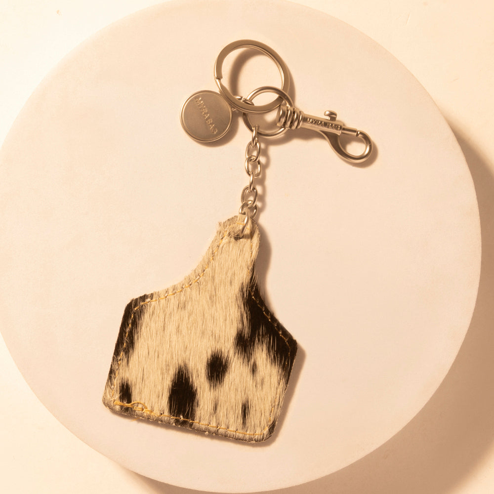 Myra Pinto Tag Key Fob for Women in black with hair-on detail for everyday western carry Myra USA