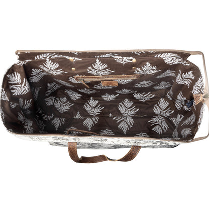 Myra Wildfern Hide Western Weekender Bag for Women in ivory with hairon detail Myra USA