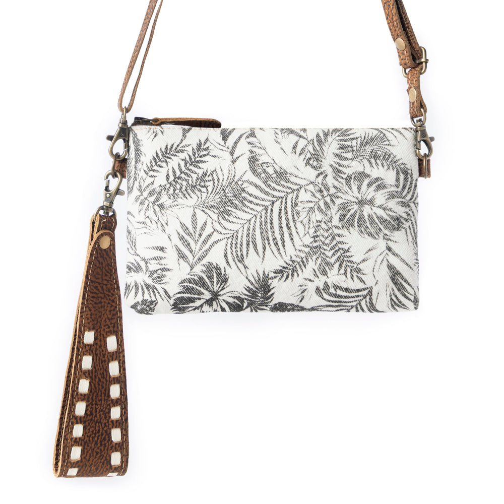 Myra Frondtrail upcycled canvas Belt Bag for Women in ivory with leather detail Myra USA
