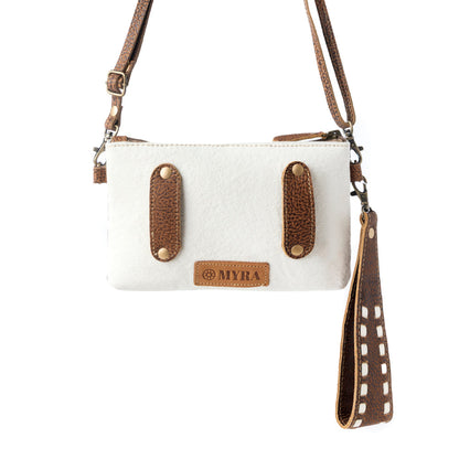 Myra Frondtrail upcycled canvas Belt Bag for Women in ivory with leather detail Myra USA