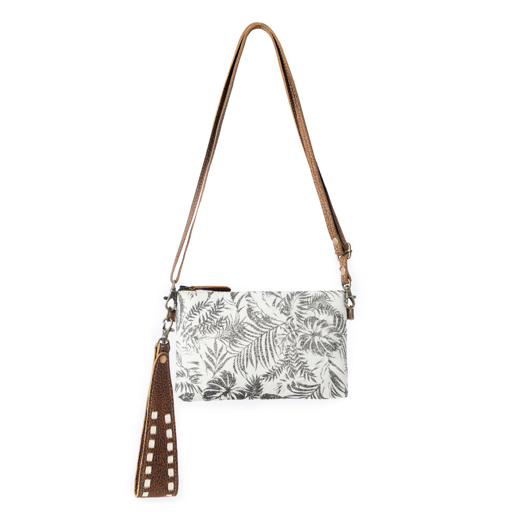 Myra Frondtrail upcycled canvas Belt Bag for Women in ivory with leather detail Myra USA