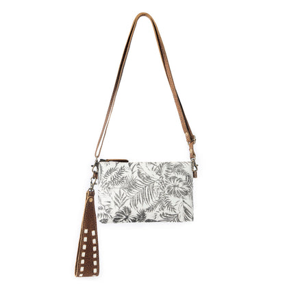 Myra Frondtrail upcycled canvas Belt Bag for Women in ivory with leather detail Myra USA