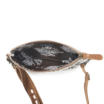 Myra Frondtrail upcycled canvas Belt Bag for Women in ivory with leather detail Myra USA