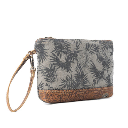 Myra Fernfield Vintage Wristlet for Women in olive with leather detail Myra USA