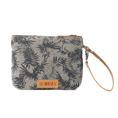 Myra Fernfield Vintage Wristlet for Women in olive with leather detail Myra USA