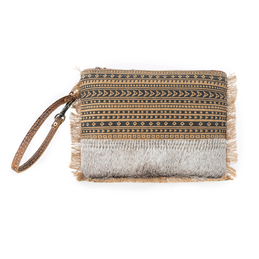 Myra Trailmark Western Wristlet for Women in olive with hairon detail Myra USA