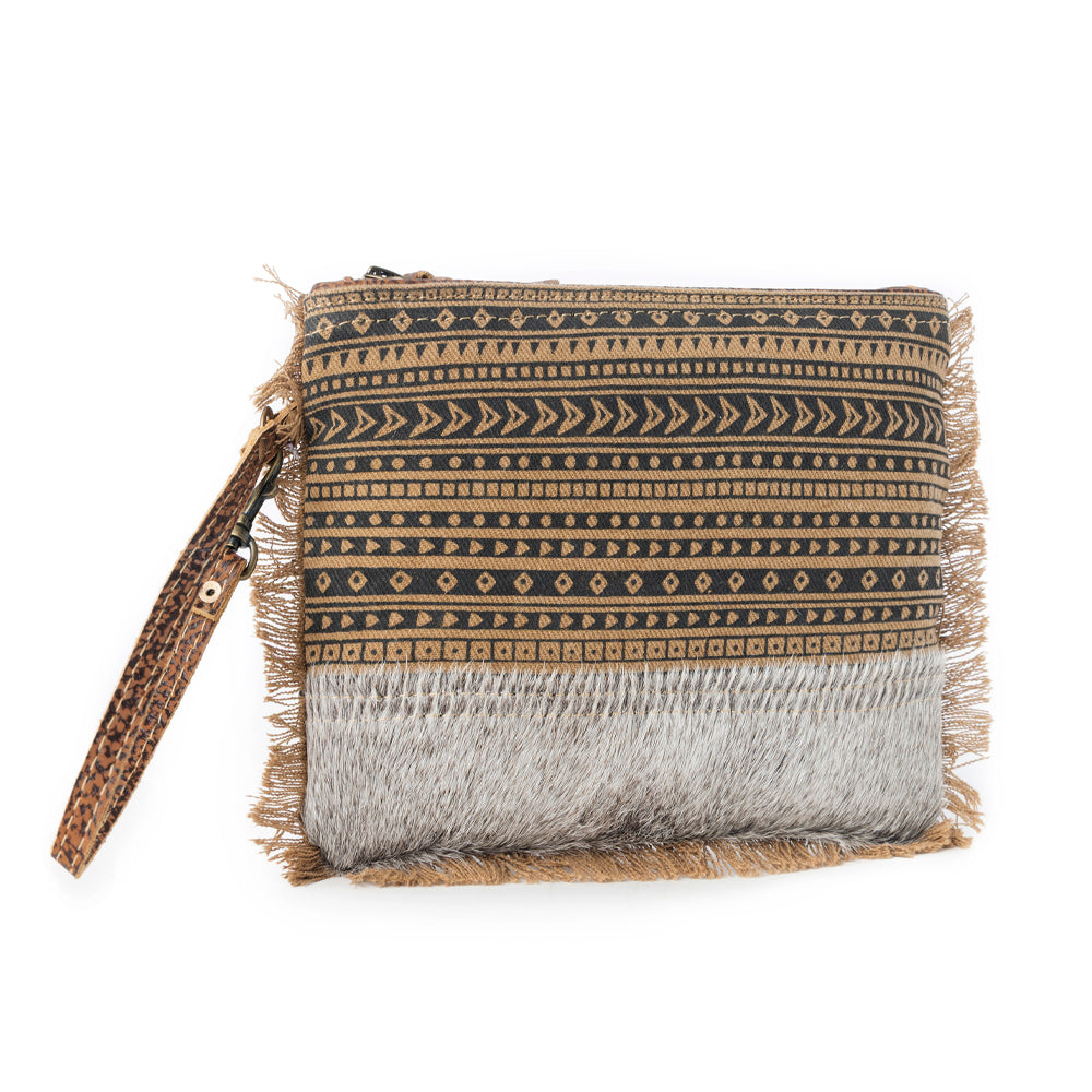 Myra Trailmark Western Wristlet for Women in olive with hairon detail Myra USA
