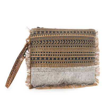 Myra Trailmark Western Wristlet for Women in olive with hairon detail Myra USA