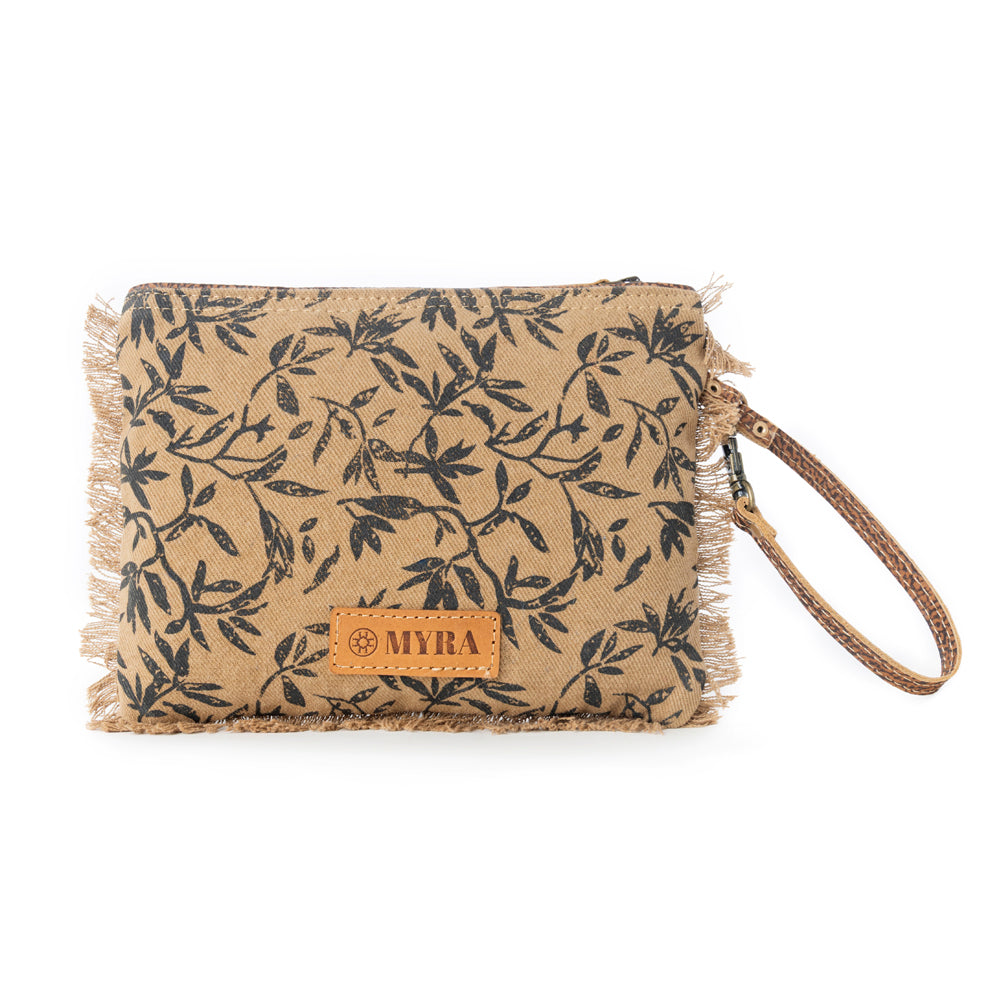 Myra Trailmark Western Wristlet for Women in olive with hairon detail Myra USA