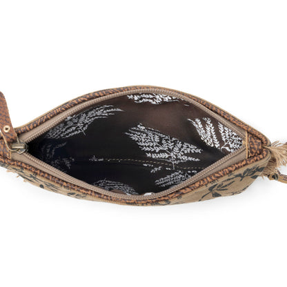 Myra Trailmark Western Wristlet for Women in olive with hairon detail Myra USA