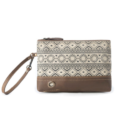 Myra Sundust Vintage Wristlet for Women in ivory with leather detail Myra USA