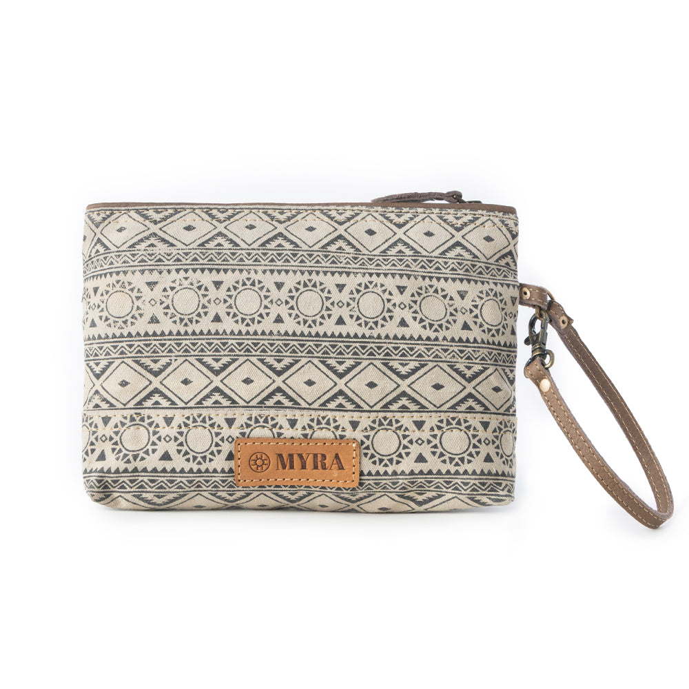 Myra Sundust Vintage Wristlet for Women in ivory with leather detail Myra USA