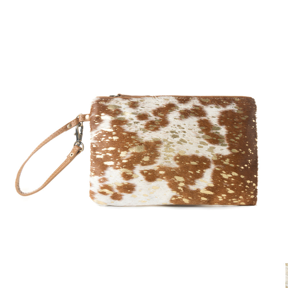 Myra Stardust Pony Western Pouch for Women in brown with foil hairon detail Myra USA
