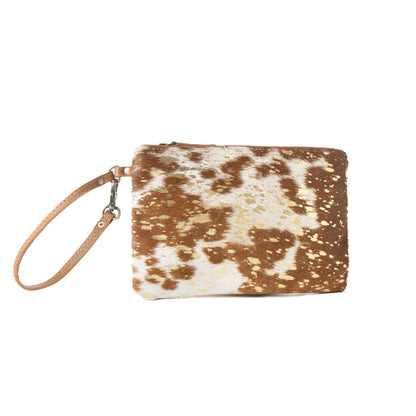 Myra Stardust Pony Western Pouch for Women in brown with foil hairon detail Myra USA