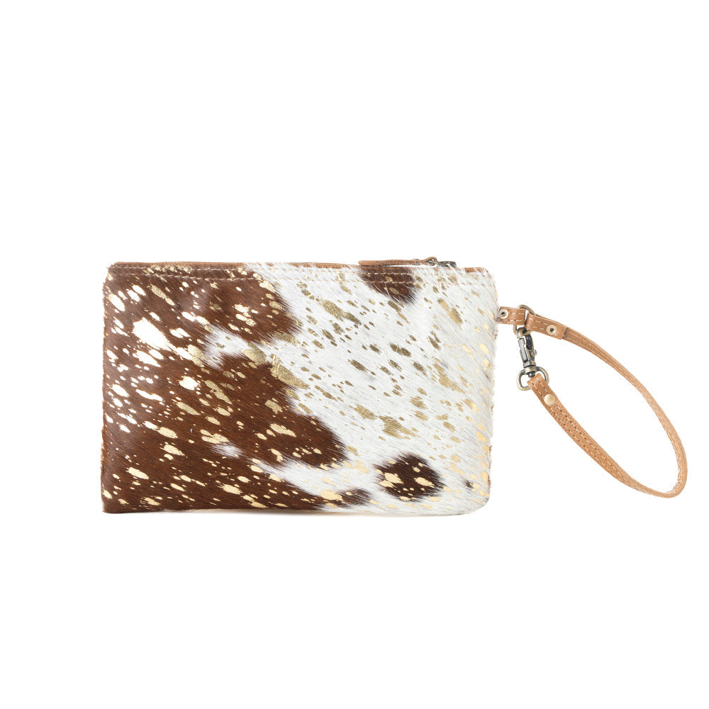 Myra Stardust Pony Western Pouch for Women in brown with foil hairon detail Myra USA