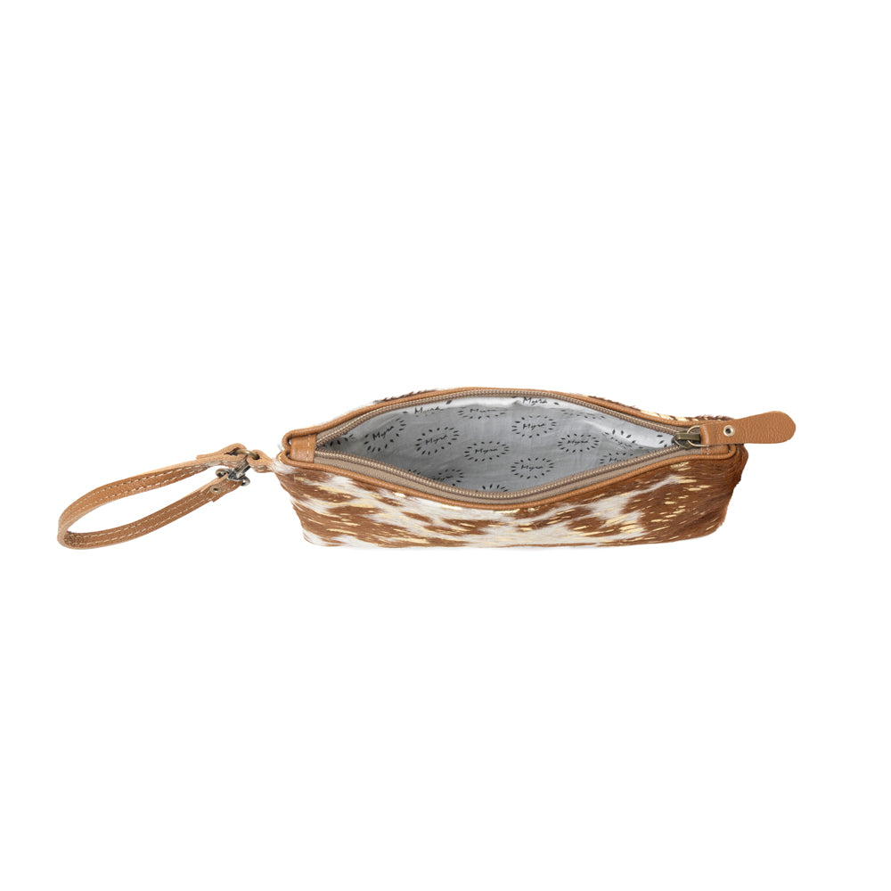 Myra Stardust Pony Western Pouch for Women in brown with foil hairon detail Myra USA