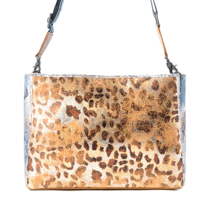 Myra Safari Glow Leather Bag for Women in Brown with metallic detail and shoulder strap Myra USA