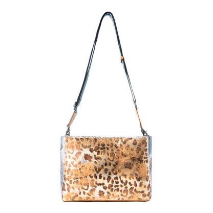 Myra Safari Glow Leather Bag for Women in Brown with metallic detail and shoulder strap Myra USA