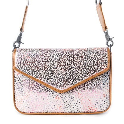 Myra Wild Print Leather Bag for Women in cream with textured detail and shoulder strap Myra USA