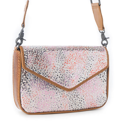 Myra Wild Print Leather Bag for Women in cream with textured detail and shoulder strap Myra USA