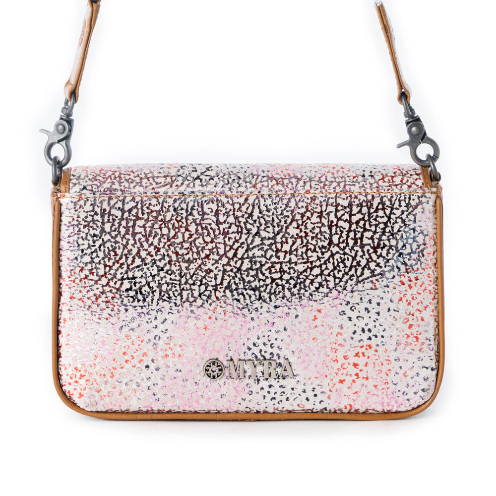 Myra Wild Print Leather Bag for Women in cream with textured detail and shoulder strap Myra USA