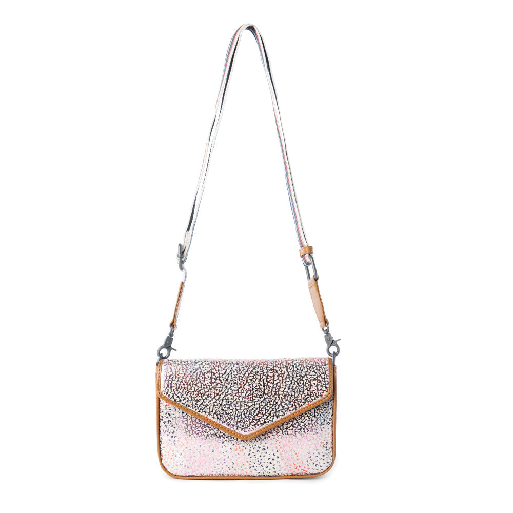 Myra Wild Print Leather Bag for Women in cream with textured detail and shoulder strap Myra USA