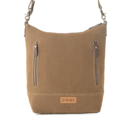 Myra Wild Paisley upcycled canvas concealed Carry Bag for Women in olive with vintage print Myra USA