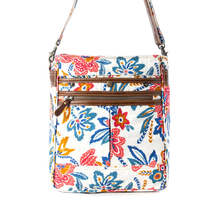Myra Folkflora upcycled canvas concealed Carry Bag for Women in white Myra USA