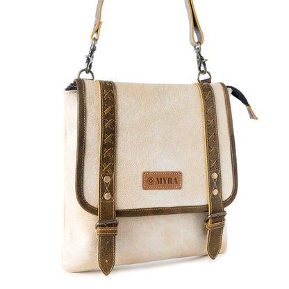 Myra Boss Hide Western Concealed Carry Bag for Women in creme with leather detail Myra USA