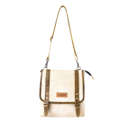 Myra Boss Hide Western Concealed Carry Bag for Women in creme with leather detail Myra USA