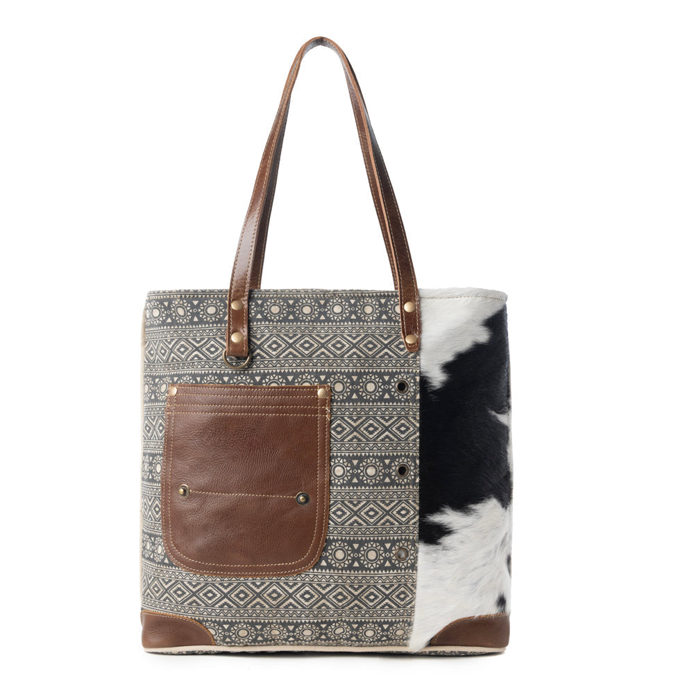 Myra Splithide Western Tote Bag for Women in olive with hairon detail Myra USA