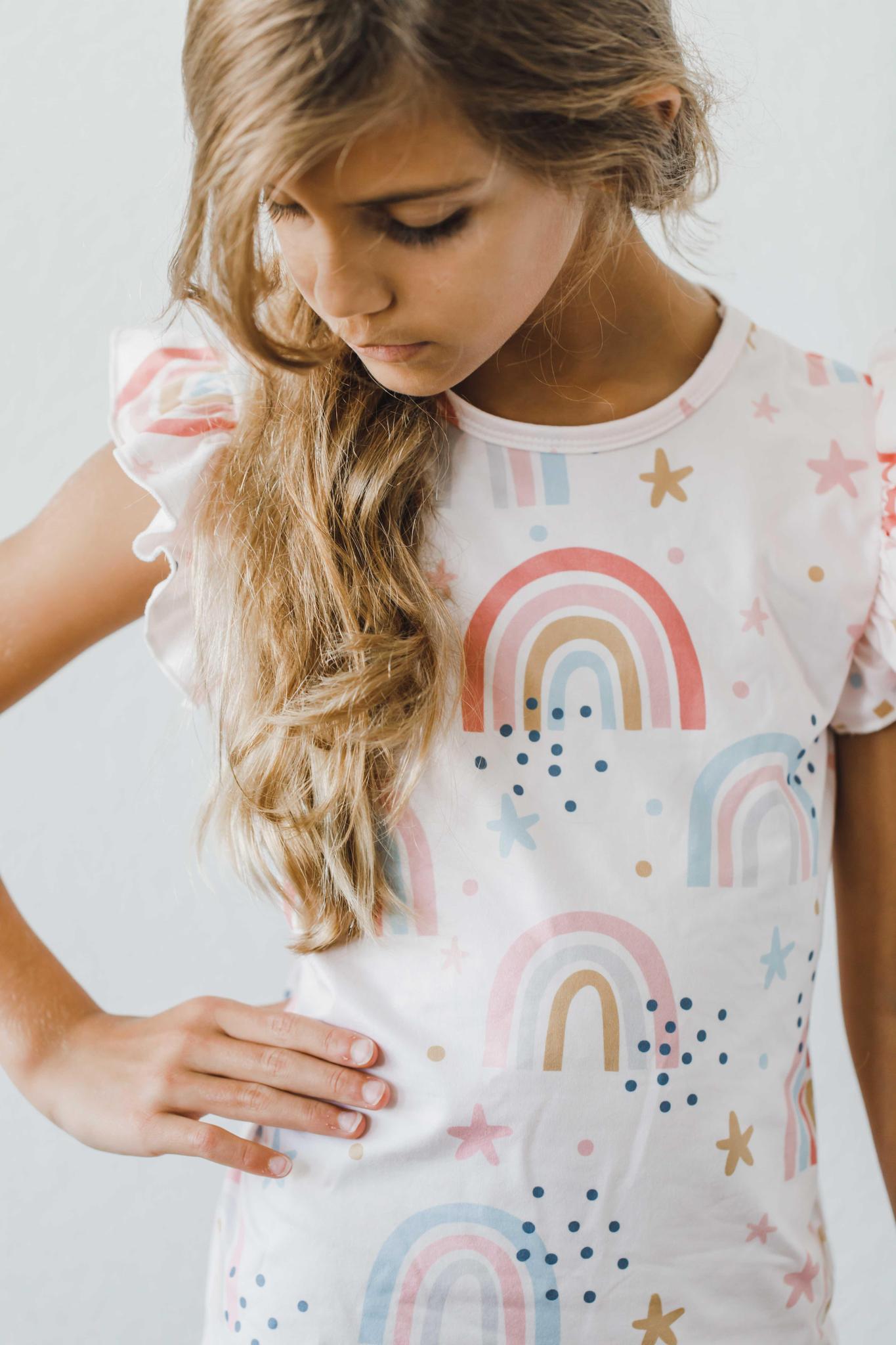 Over the Rainbow S/S Ruffle Tee Mila & Rose ®