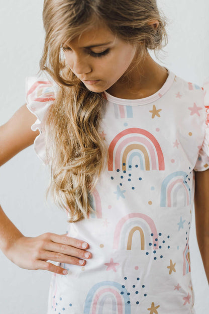 Over the Rainbow S/S Ruffle Tee Mila & Rose ®