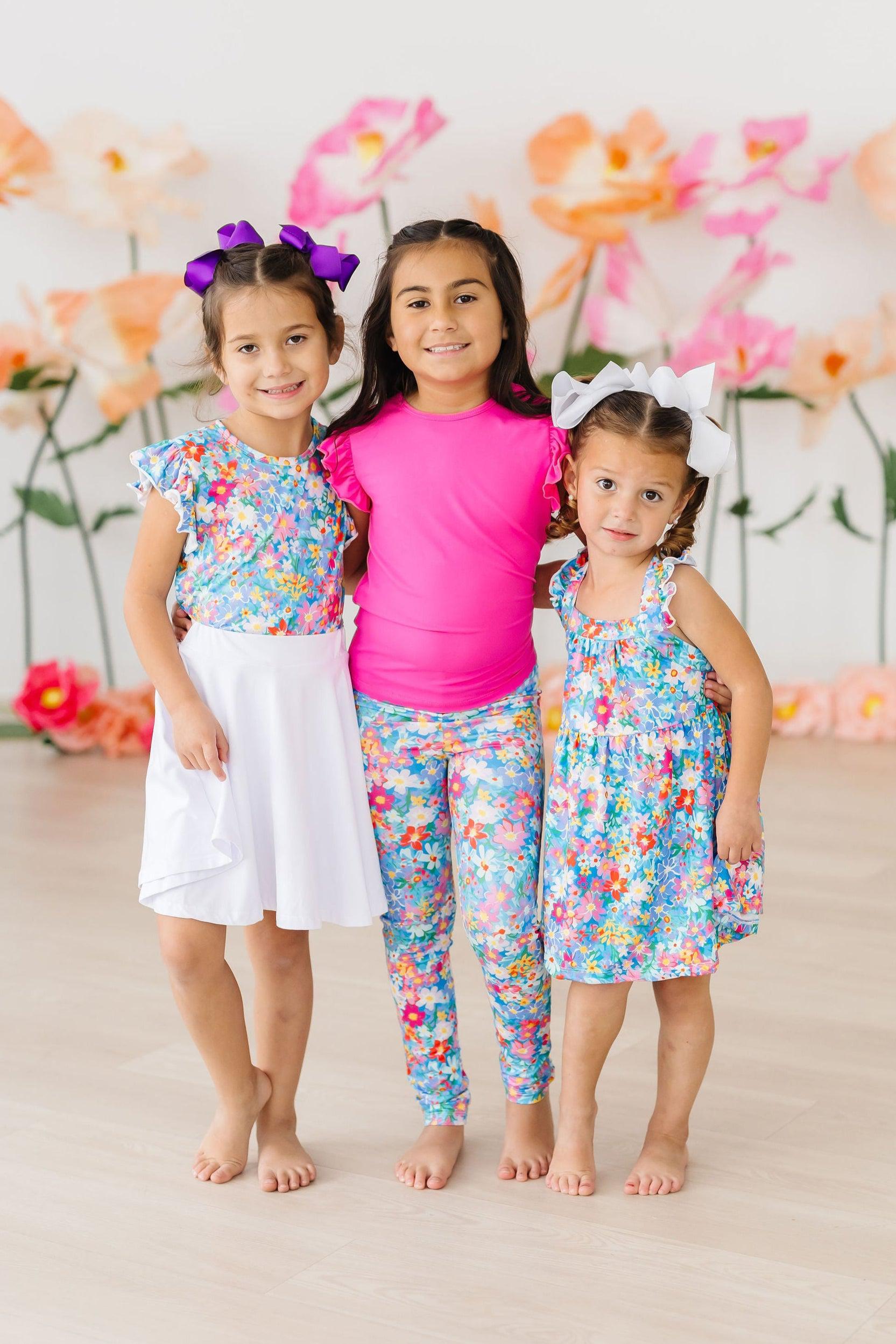 Preppy Floral Ruffle Cross Back Dress Mila & Rose ®
