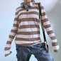 Women Teen Girls Fairy Grunge Y2k Long Sleeve Baggy Shirt Tops Striped Baby Tees Vintage Streetwear T-Shirt Autumn Clothes NovaCart