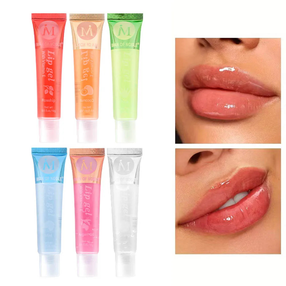 6Pcs Fruity Flavor Watery Glossy Lip Gloss Set Clear Lip Gel Hydrating Moisturizing Lip Gloss Women Lips Makeup Wholesale NovaCart