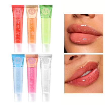 6Pcs Fruity Flavor Watery Glossy Lip Gloss Set Clear Lip Gel Hydrating Moisturizing Lip Gloss Women Lips Makeup Wholesale NovaCart