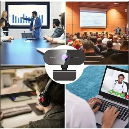 Webcam 1080P Web Cam for Pc Drive-free USB Rotatable Camera with Microphone for Desktop Computer for Video Calling Conference Pi-Mart