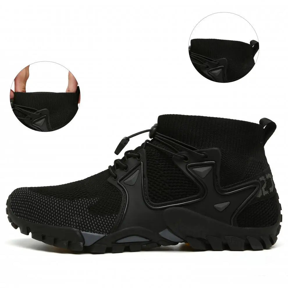 Shoes for Men Walking  2023 Summer New High Top Boots Breathable Mesh Mountaineering Outdoor Comfortable Leisure Travel Sneakers NovaCart