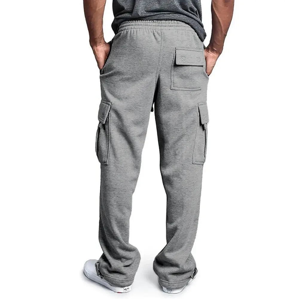 Mens Sweatpants Straight Fit Joggers for Sports and Streetwear Loose Oversized Drawstring Long Pants Men Multi-pocket Pants NovaCart