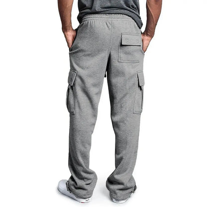 Mens Sweatpants Straight Fit Joggers for Sports and Streetwear Loose Oversized Drawstring Long Pants Men Multi-pocket Pants NovaCart