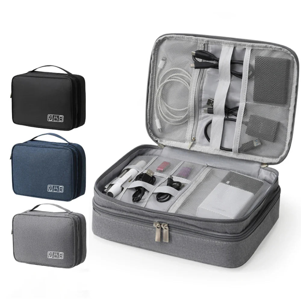 Multifunctional Digital Bag Data Cable Headphones Hard Drive Power Supply Digital Handbag Electronic Accessory Storage Bag Pi-Mart