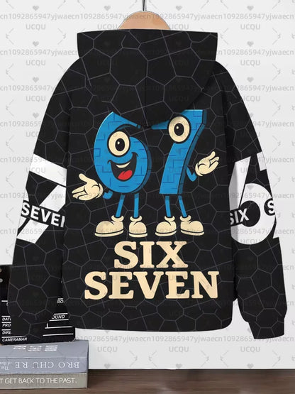 Hoodies For Kids 67 Six Seven Italian Brain Rot Math Joke Tops Y2k Game Saying Zipper Clothes Graphic Y2k Children's Hoodies NovaCart