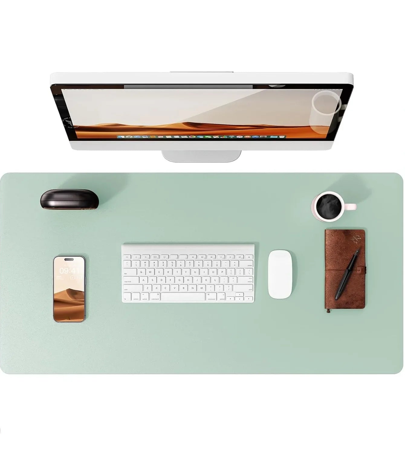 Large Mouse Pad,Office Desk Mat, Leather Desk Pad Protector, Non-Slip PU Leather Desk Blotter, Laptop Desk Pad Pi-Mart