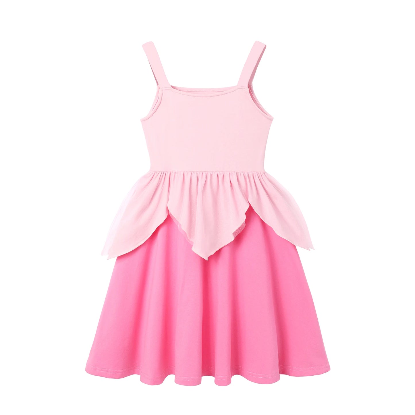 Children's Casual Dress for Girls Mermaid Rapunzel Dress One-Shoulder Sling Short Sleeve Princess Costume Summer Casual Vest NovaCart