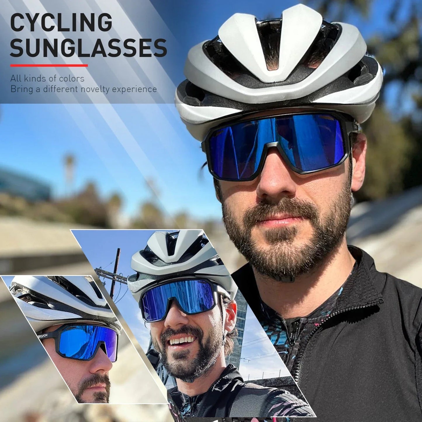 SCVCN New Cycling Glasses Bike Sunglasses Men UV400 Eyewear Outdoor Sports MTB Goggles Bicycle Women Riding Hiking Sunglasses Pi-Mart