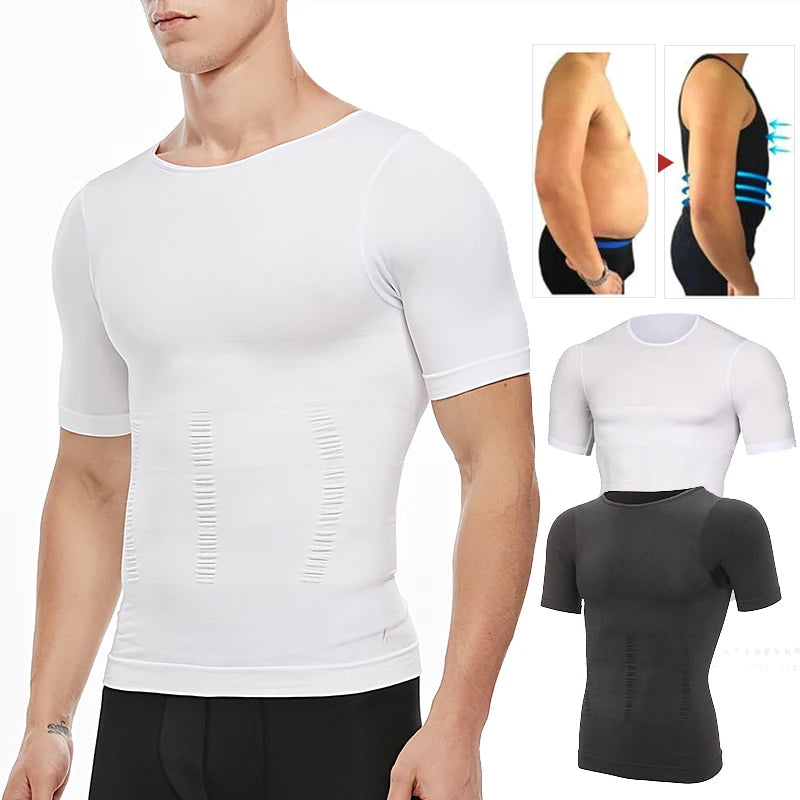 Mens Compression Shirt Undershirt Slimming Tank Top Workout Vest Abs Abdomen Slim Body Shaper NovaCart