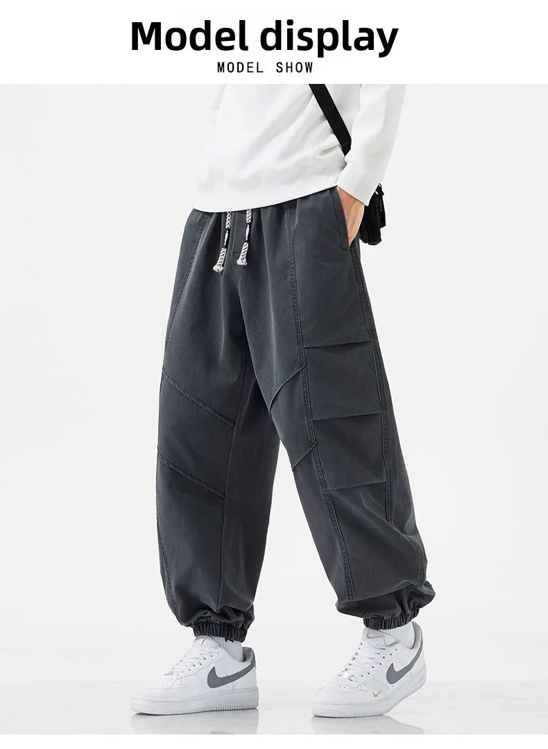 HIQOR Harem Jogger Pants Fashion Men Spring Baggy Trouser Hip Hop Casual Pants Man Pleats Large Size L-6XL Sports Cargo Pants NovaCart