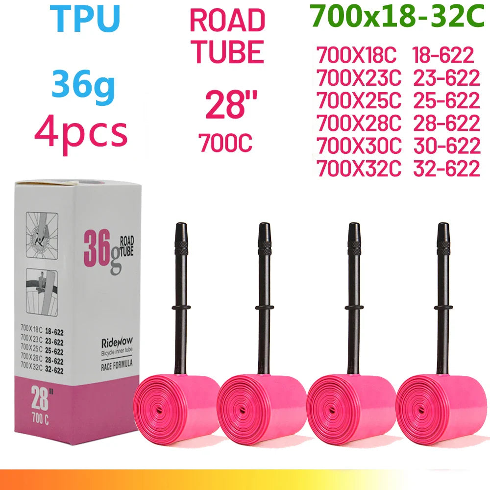 RideNow TPU Bike Inner Tube 700C 700x18 23 25 28 32 35 37 40 47C Road Bicycle Tire MTB Bike Camera 29x1.5 1.75 1.9 pneu aro Pi-Mart